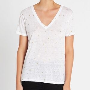 NWOT RAILS Cara Foil Star T-Shirt, White/Gold, Small